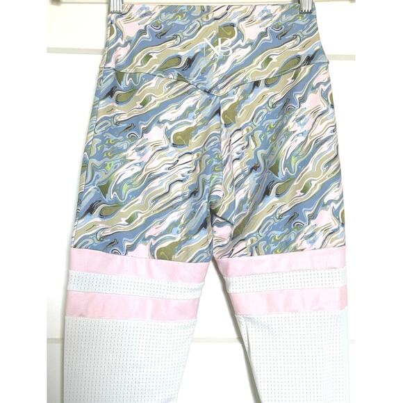 Noire Blanc Cali Marble Scrunch Legging Women’s M Activewear Gym Workout - Picture 9 of 10